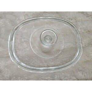 Vintage Pyrex Replacement Lid Pyrex F12C Aqua tint 9.75" x 7.5" EUC